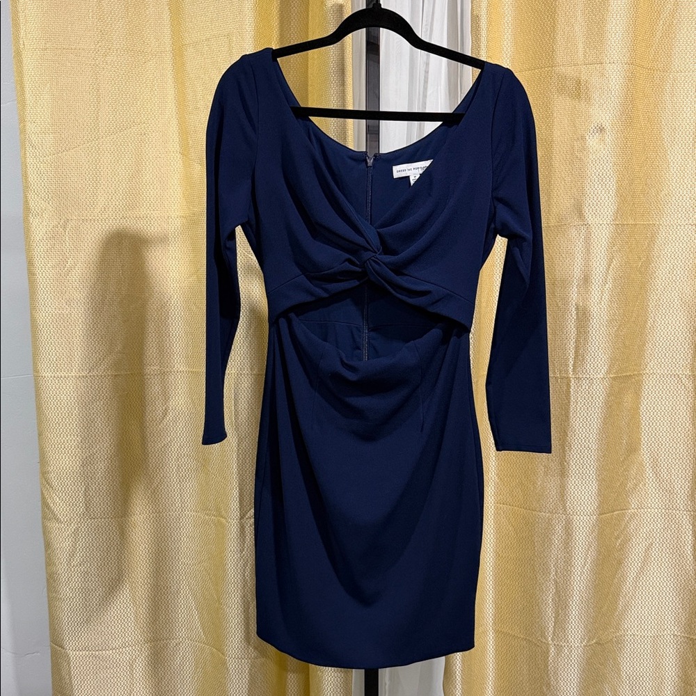 Dress the Population Navy Long Sleeve Dress